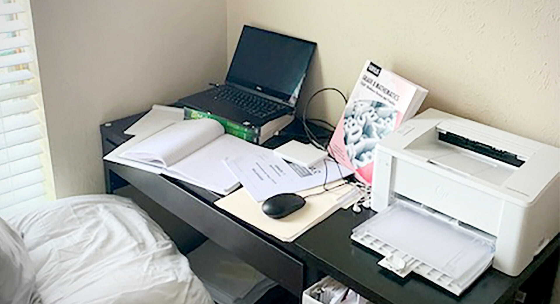 05.2020_Coronavirus_Website_Story_5 Teacher, Adeline Vargas's, home classroom setup.